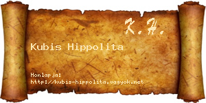 Kubis Hippolita névjegykártya